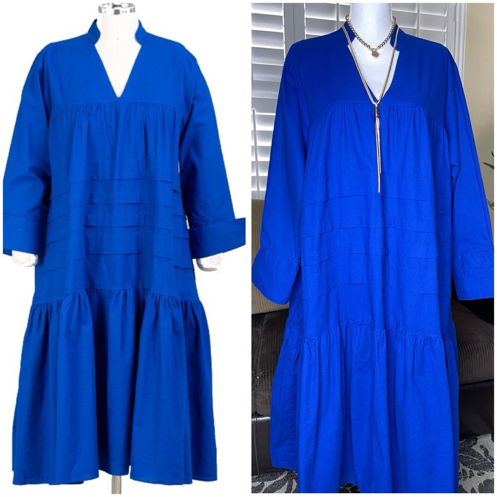 KaraChic Tiered Tunic Midi Dress One Size Fits Most